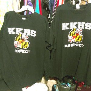 2 Mens Black "Kennedy Krieger High School" tees.